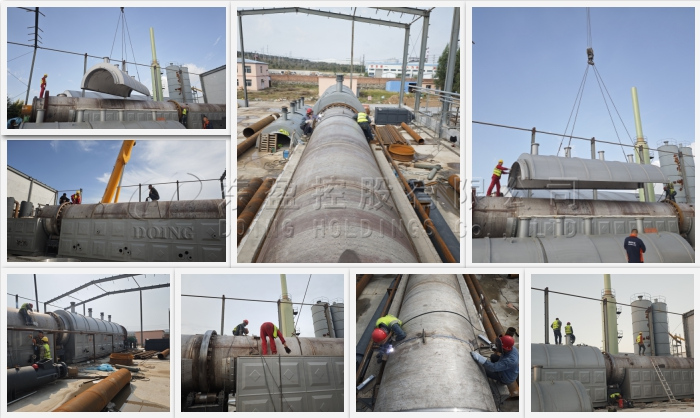 DOING continuous oily sludge pyrolysis production line installation site DOING continuous oily sludge pyrolysis production line installation site