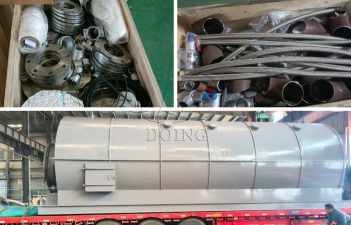 Shipment of waste plastic recycling pyrolysis plant to India