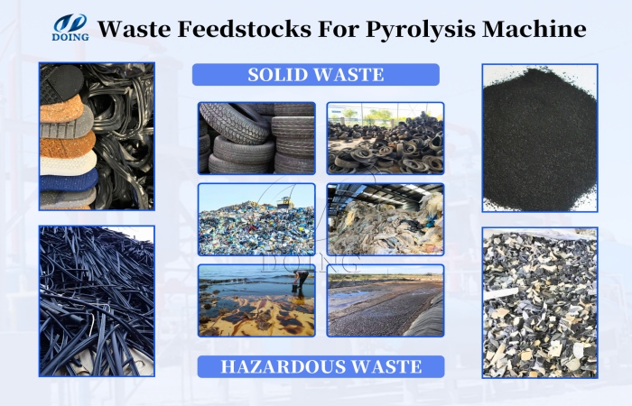 Waste feedstocks for DOING pyrolysis machine Waste feedstocks for DOING pyrolysis machine